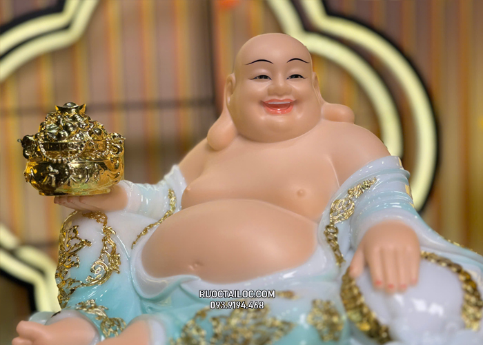 Tượng Phật Di Lặc bằng bột đá xanh đế rồng đẹp