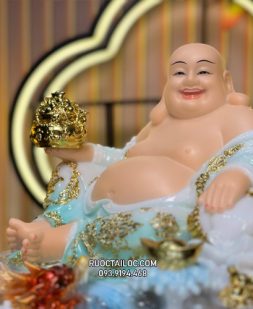 Tượng Phật Di Lặc bằng bột đá xanh đế rồng đẹp