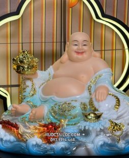 Tượng Phật Di Lặc bằng bột đá xanh đế rồng đẹp