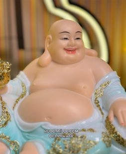Tượng Phật Di Lặc bằng bột đá xanh đế rồng đẹp