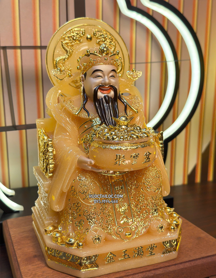 tượng thần tiền thạch anh có hào quang đẹp