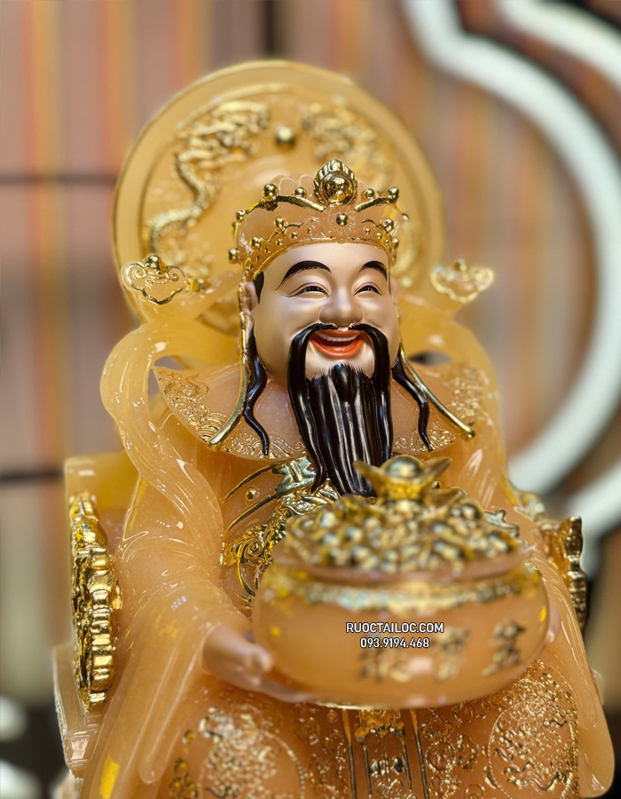 tượng thần tiền thạch anh có hào quang đẹp