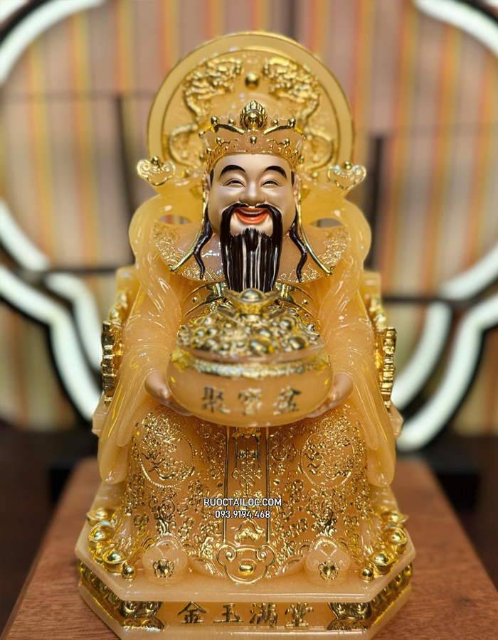 tượng thần tiền thạch anh có hào quang đẹp