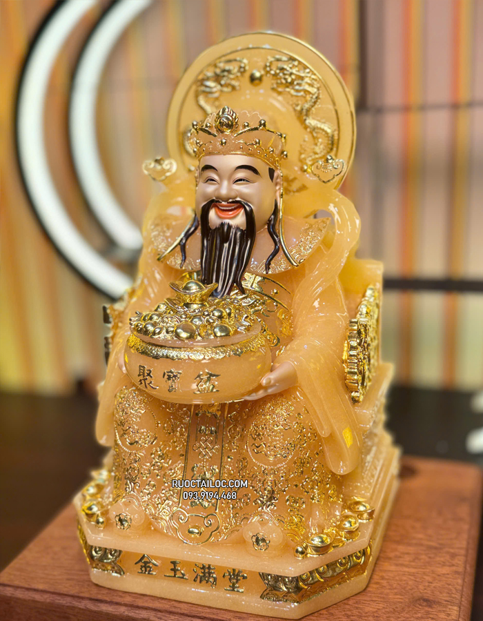 tượng thần tiền thạch anh có hào quang đẹp