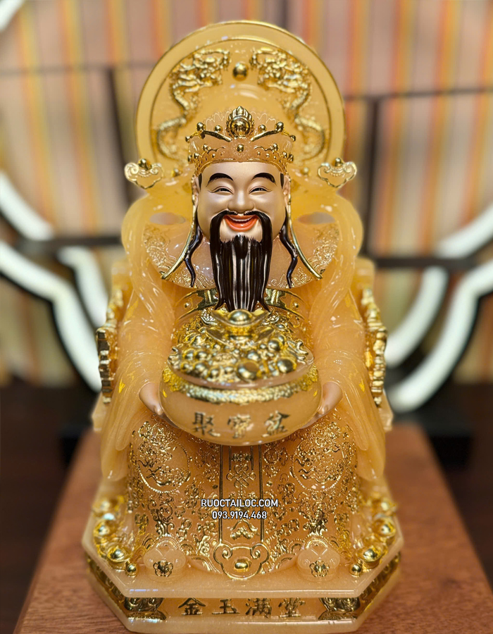 tượng thần tiền thạch anh có hào quang đẹp