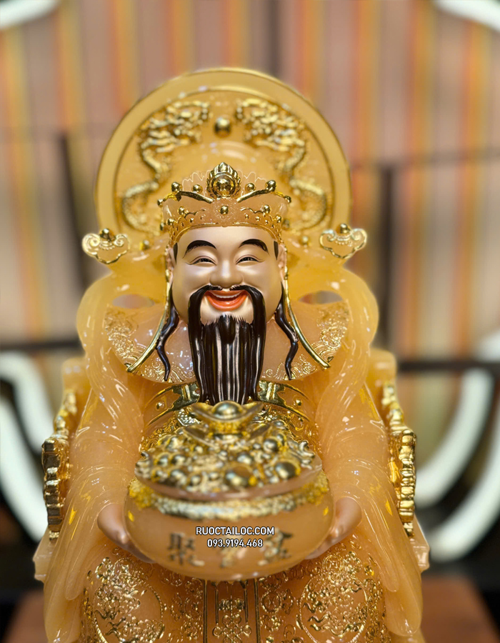 tượng thần tiền thạch anh có hào quang đẹp