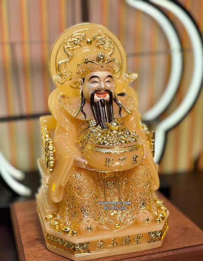 tượng thần tiền thạch anh có hào quang đẹp