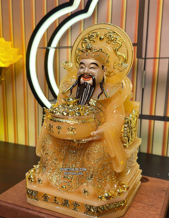 tượng thần tiền thạch anh có hào quang đẹp