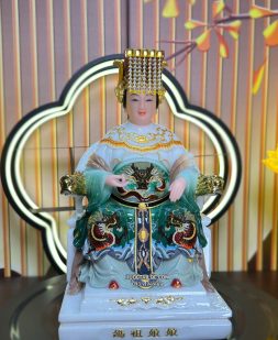 Tượng Thiên Hậu Thánh Mẫu Xanh Ngọc Bằng Bột Đá THTM-022