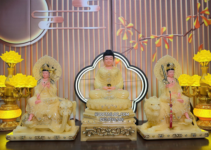 Hoa Nghiêm Tam Thánh Thạch Anh đẹp
