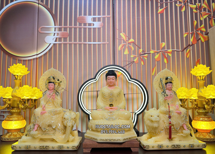 Hoa Nghiêm Tam Thánh Thạch Anh đẹp