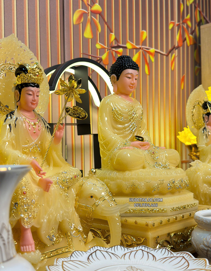 Hoa Nghiêm Tam Thánh Thạch Anh đẹp