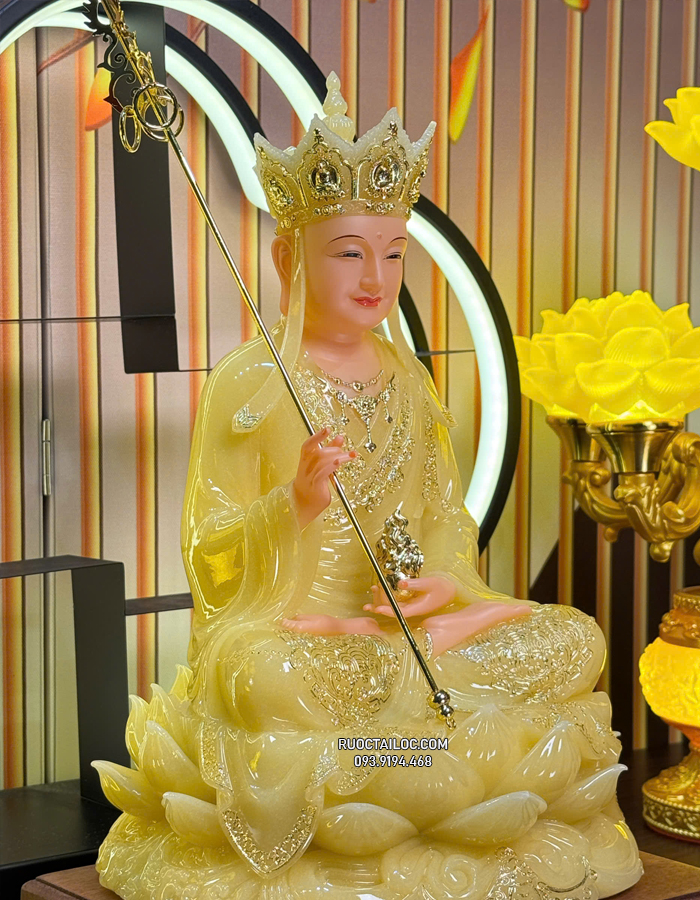 Tôn Tượng Địa Tạng Vương Bồ Tát bằng bột đá thạch anh đẹp DT-066