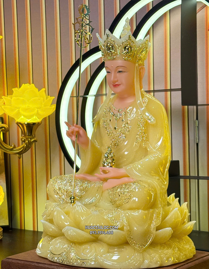 Tôn Tượng Địa Tạng Vương Bồ Tát bằng bột đá thạch anh đẹp DT-066