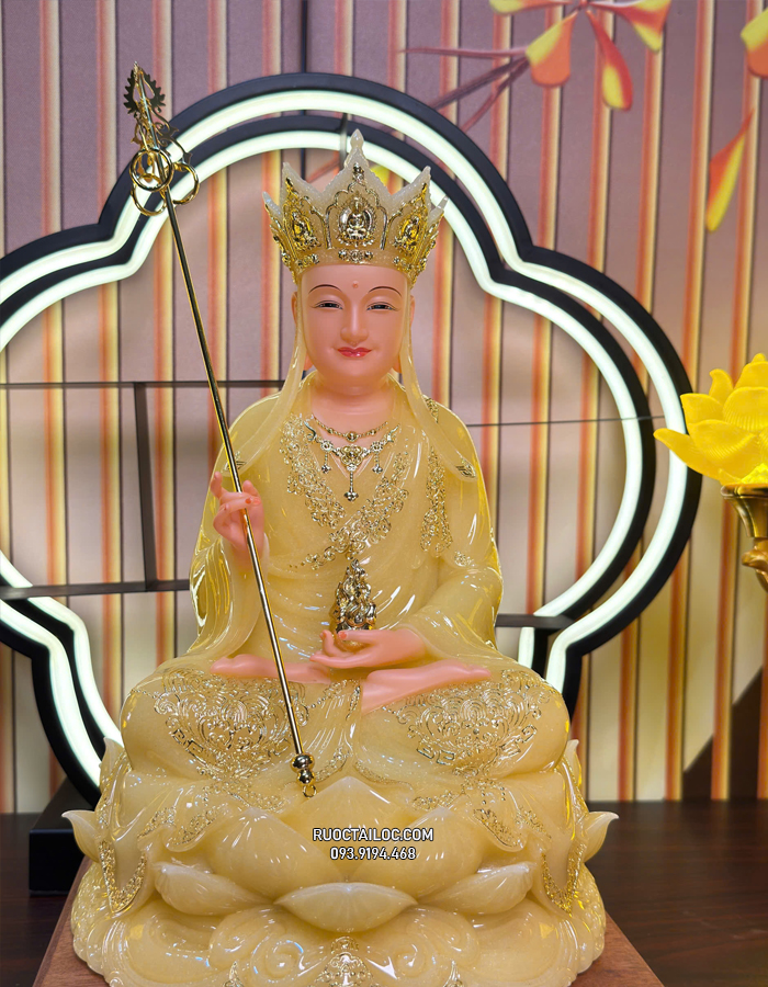 Tôn Tượng Địa Tạng Vương Bồ Tát bằng bột đá thạch anh đẹp DT-066