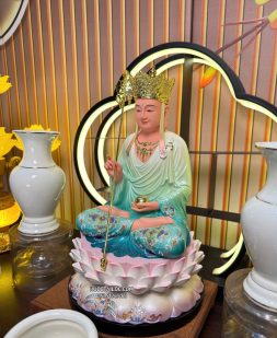 Tượng Địa Tạng Bồ Tát bằng composite xanh đẹp