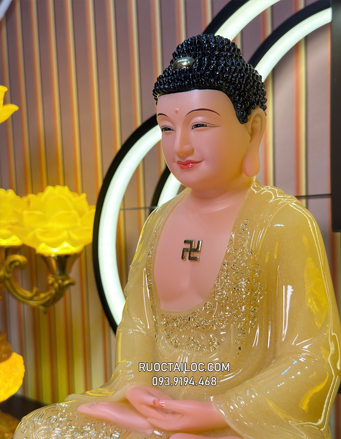 Tượng Phật A Di Đà bằng bột đá thạch anh đẹp