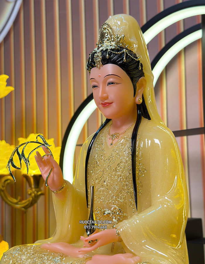 Tượng Quan Âm Thạch Anh QABT-093