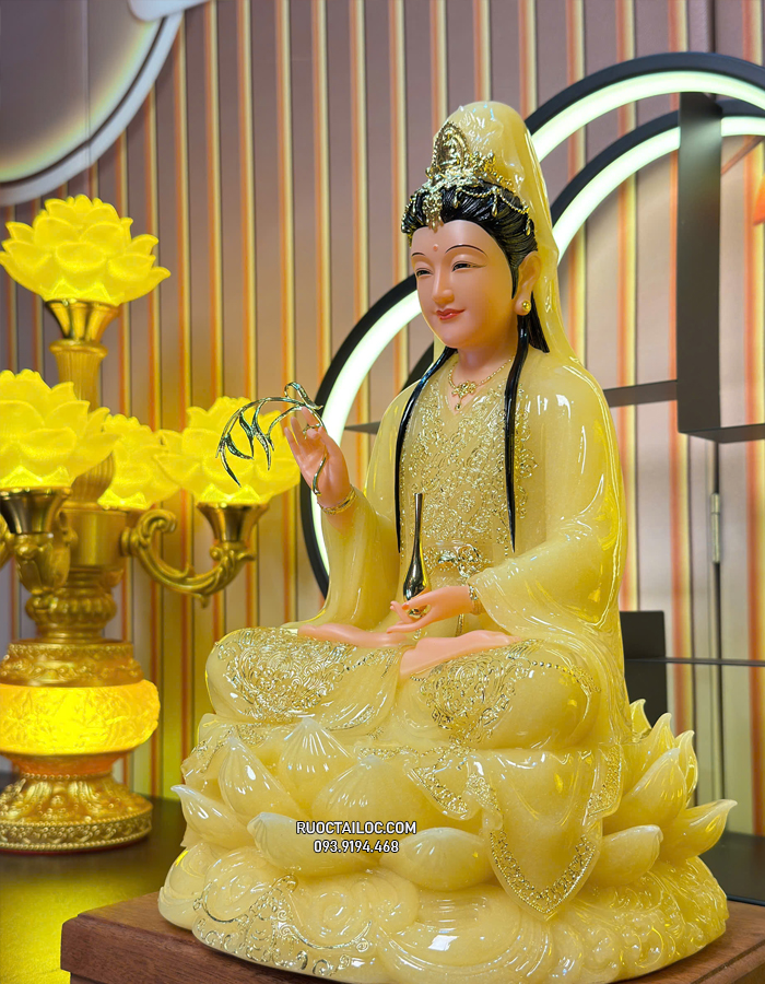 Tượng Quan Âm Thạch Anh QABT-093