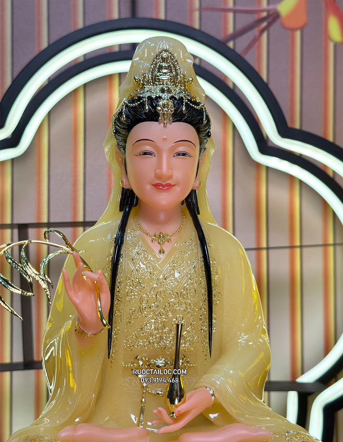 Tượng Quan Âm Thạch Anh QABT-093
