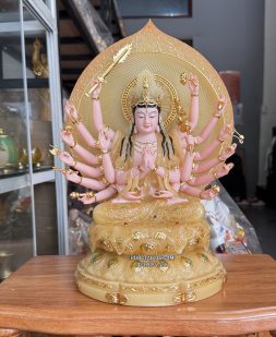 tượng Bồ Tát Chuẩn Đề bằng bột đá thạch anh đẹp