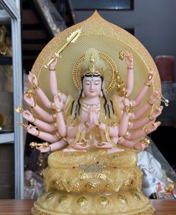 tượng Bồ Tát Chuẩn Đề bằng bột đá thạch anh đẹp