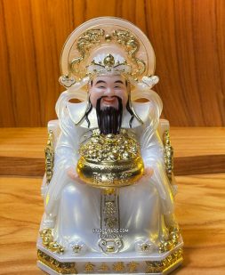 Tượng Thần Tiền bằng Bột Đá Trắng Có Hào Quang đẹp