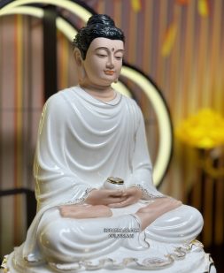 Tôn Tượng Bổn Sư thích Ca Mâu Ni bằng sứ trắng nhiều kích thước