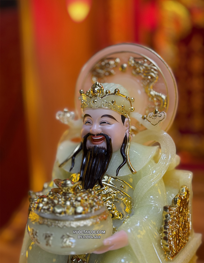 Tượng Thần Tiền Xanh ngọc bằng bột đá đẹp