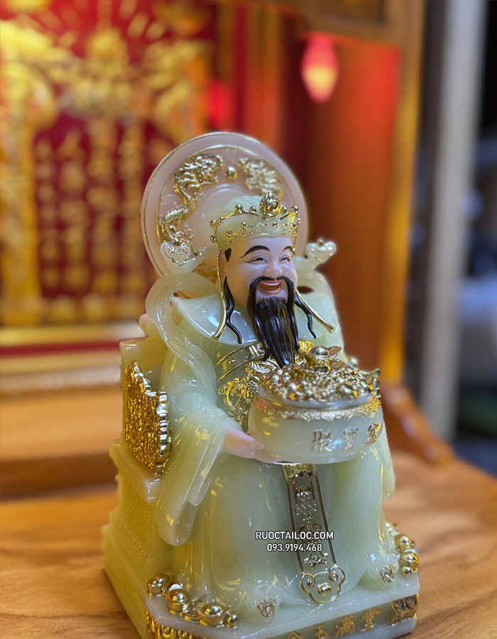 Tượng Thần Tiền Xanh ngọc bằng bột đá đẹp