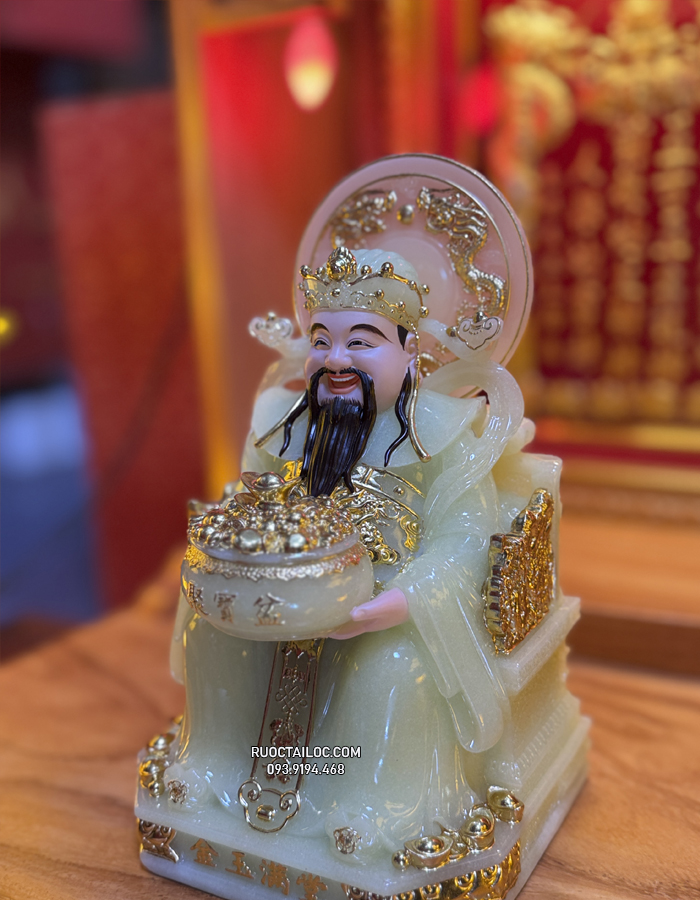 Tượng Thần Tiền Xanh ngọc bằng bột đá đẹp
