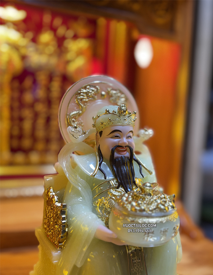 Tượng Thần Tiền Xanh ngọc bằng bột đá đẹp