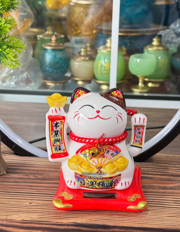 mèo thần tài liễn thỏi vàng đẹp