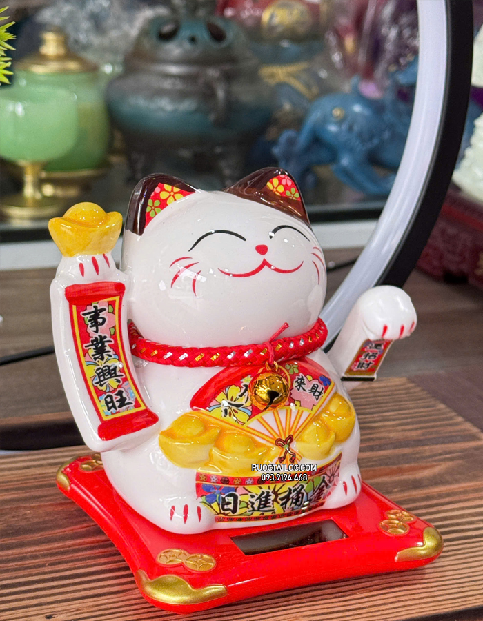 mèo thần tài liễn thỏi vàng đẹp