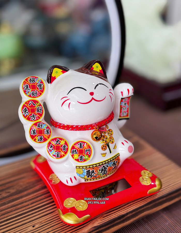 Mèo Thần Tài Năng Lượng Tụ Bảo Bồn đẹp