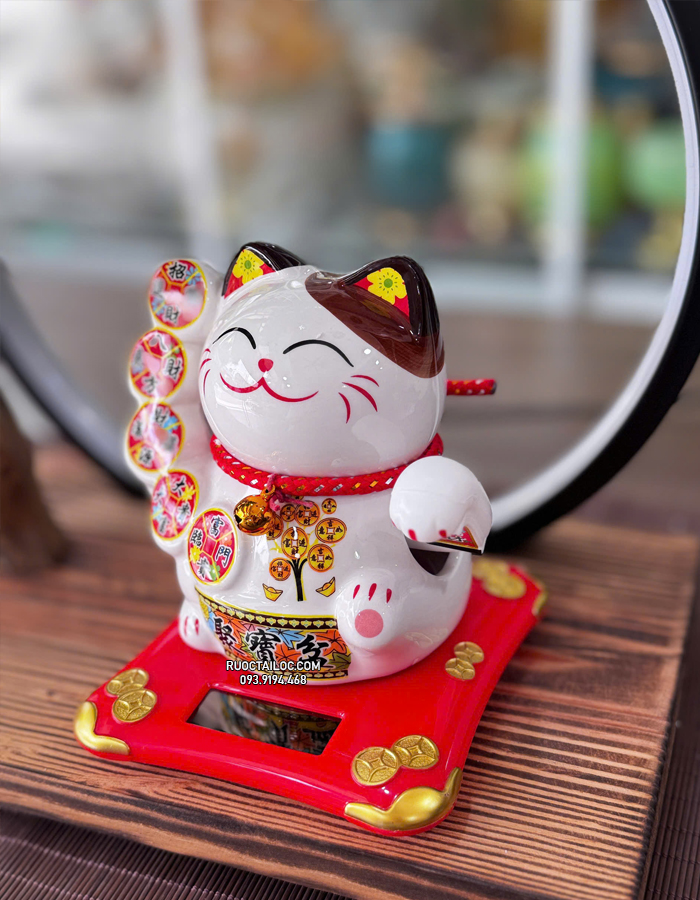 Mèo Thần Tài Năng Lượng Tụ Bảo Bồn đẹp