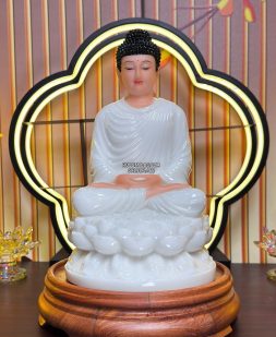 tôn tượng Bổn Sư Thích Ca Mâu Ni bằng bột đá trắng đẹp