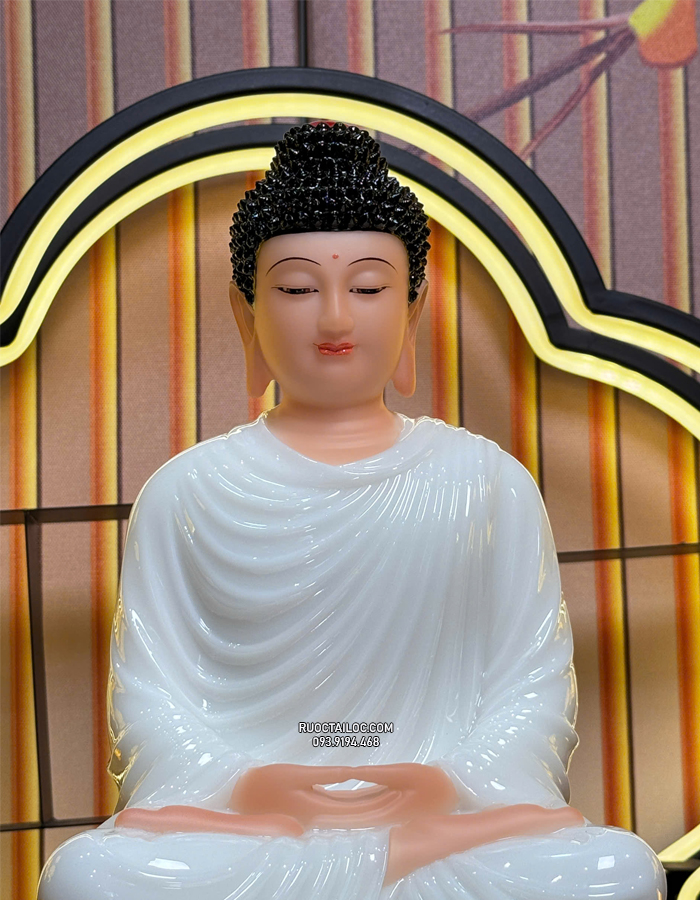 tôn tượng Bổn Sư Thích Ca Mâu Ni bằng bột đá trắng đẹp