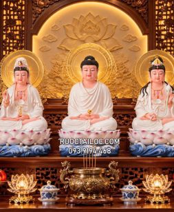 tượng Tây Phương Tam Thánh bằng sứ đẹp