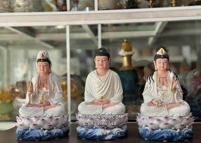 tượng Tây Phương Tam Thánh bằng sứ đẹp