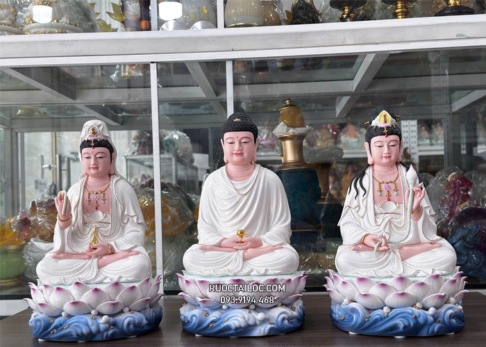 tượng Tây Phương Tam Thánh bằng sứ đẹp